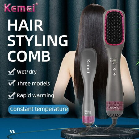 Kemei KM-1327 Ηλεκτρική Βούρτσα για Ίσιωμα 450W - Electric Straightening Brush - Image 4