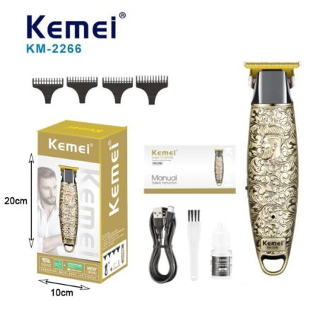 Kemei Επαναφορτιζόμενη Κουρευτική Μηχανή 1200mAh USB KM-2266 - Rechargable Professional Hair Clipper - Image 2