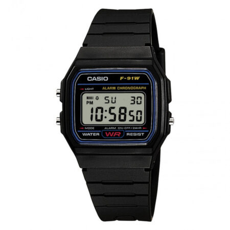 Unisex Ρολόγια Casio F-91W-1YEG Μαύρο (Ø 35 mm)