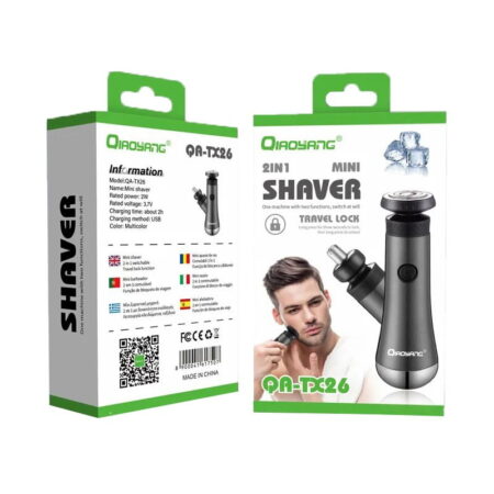 QIAOYANG Ξυριστική επαναφορτιζόμενη μηχανή mini - 2in1 mini shaver QA-TX26