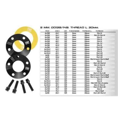 Σετ από Διαχωριστές OMP 5X100 56,1 M14 x 1,50 5 mm - Image 6