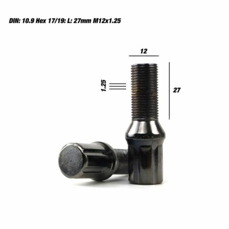 Set Παξιμάδια OMP 27 mm Ανθρακί 20 uds M12 x 1,25 - Image 2