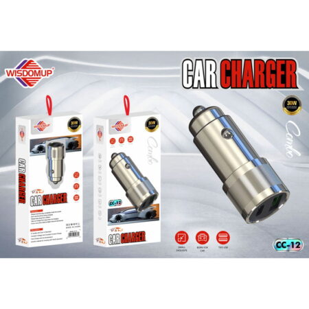 Wisdomup Φορτιστής Αυτοκινήτου με 2 θύρες CC-12 30W - PD + Fast car charger - Image 2